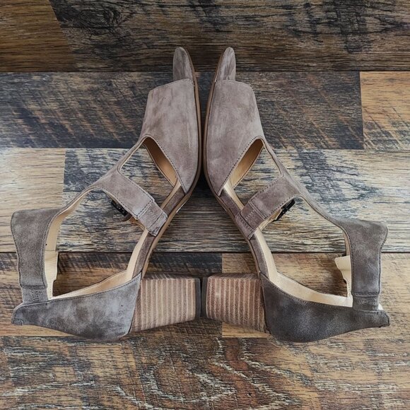 Clarks Women's Artisan Deloria Kay Taupe Sandal Heels Size 9 - Picture 5 of 8